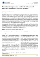 Value-based surgical care: barriers, facilitators and incentives. A meta-ethnographic synthesis